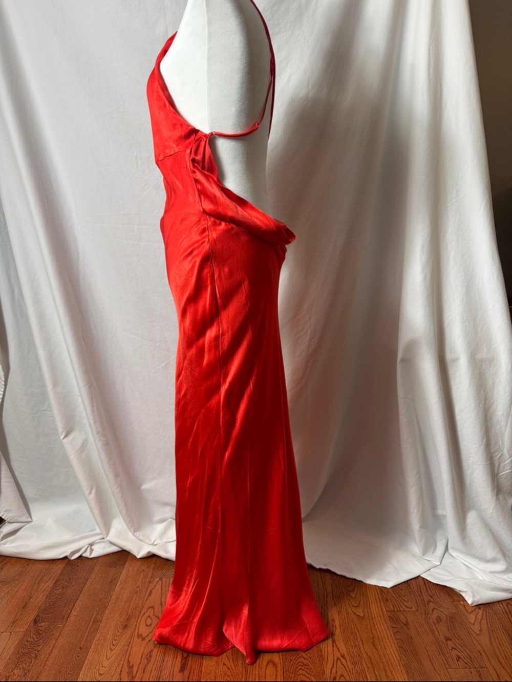 Bardot Vibrant Red Satin Maxi Slip Dress